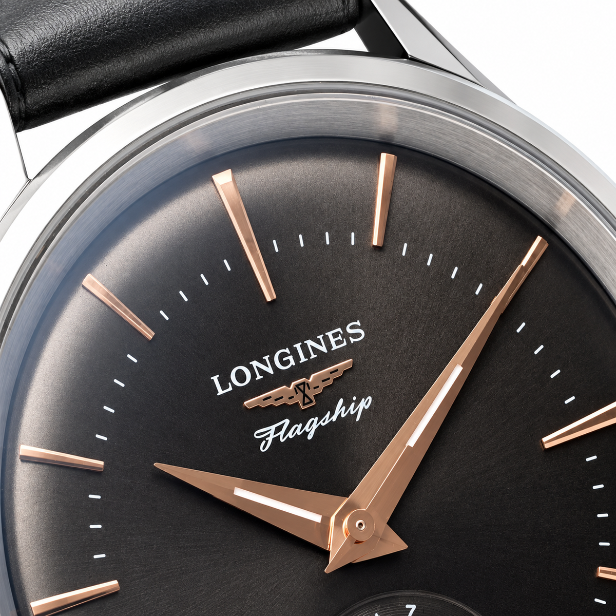 Longines Flagship Automatic Moon Phase Black Dial Rose Gold