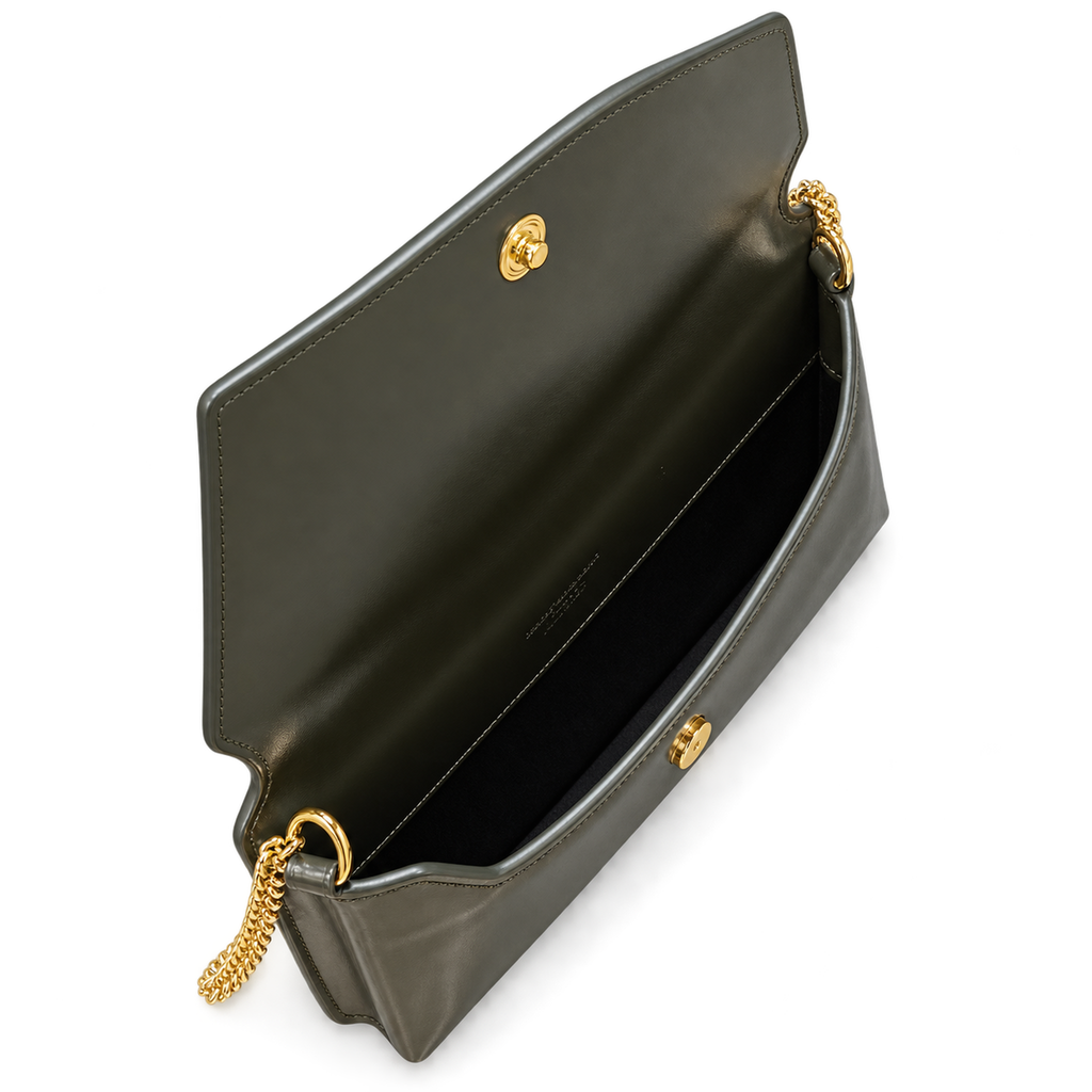 Saint Laurent Kate Chain Wallet Bag in Khaki