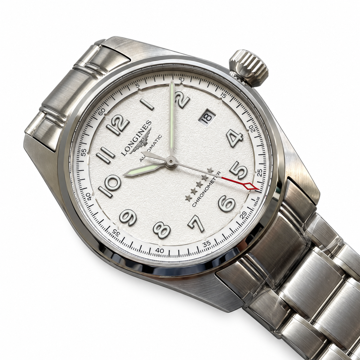 Longines Spirit White Dial Steel Bracelet Automatic Chronometer Watch