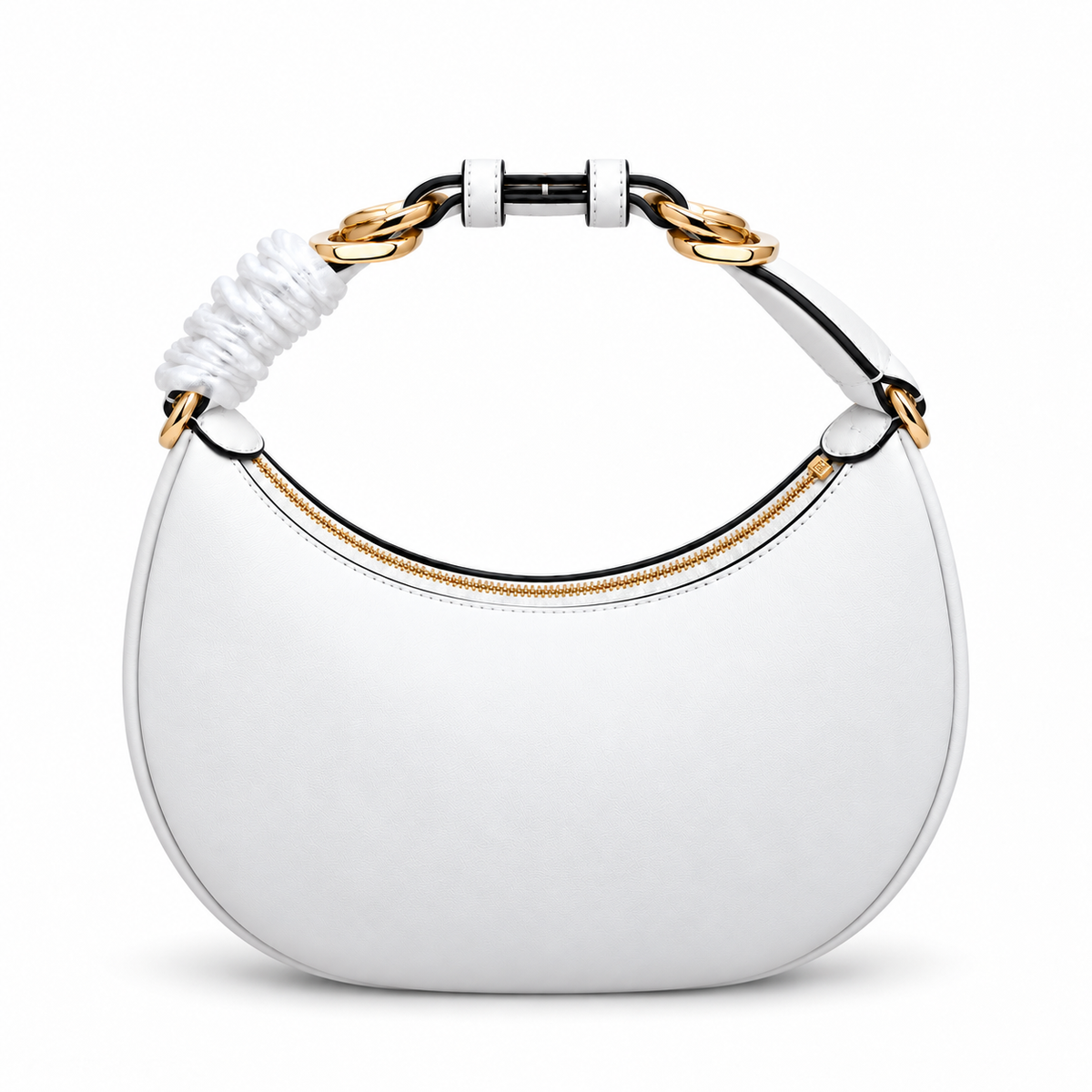 Fendi FF Peekaboo Leather Top Handle Handbag 29x24.5x10cm
