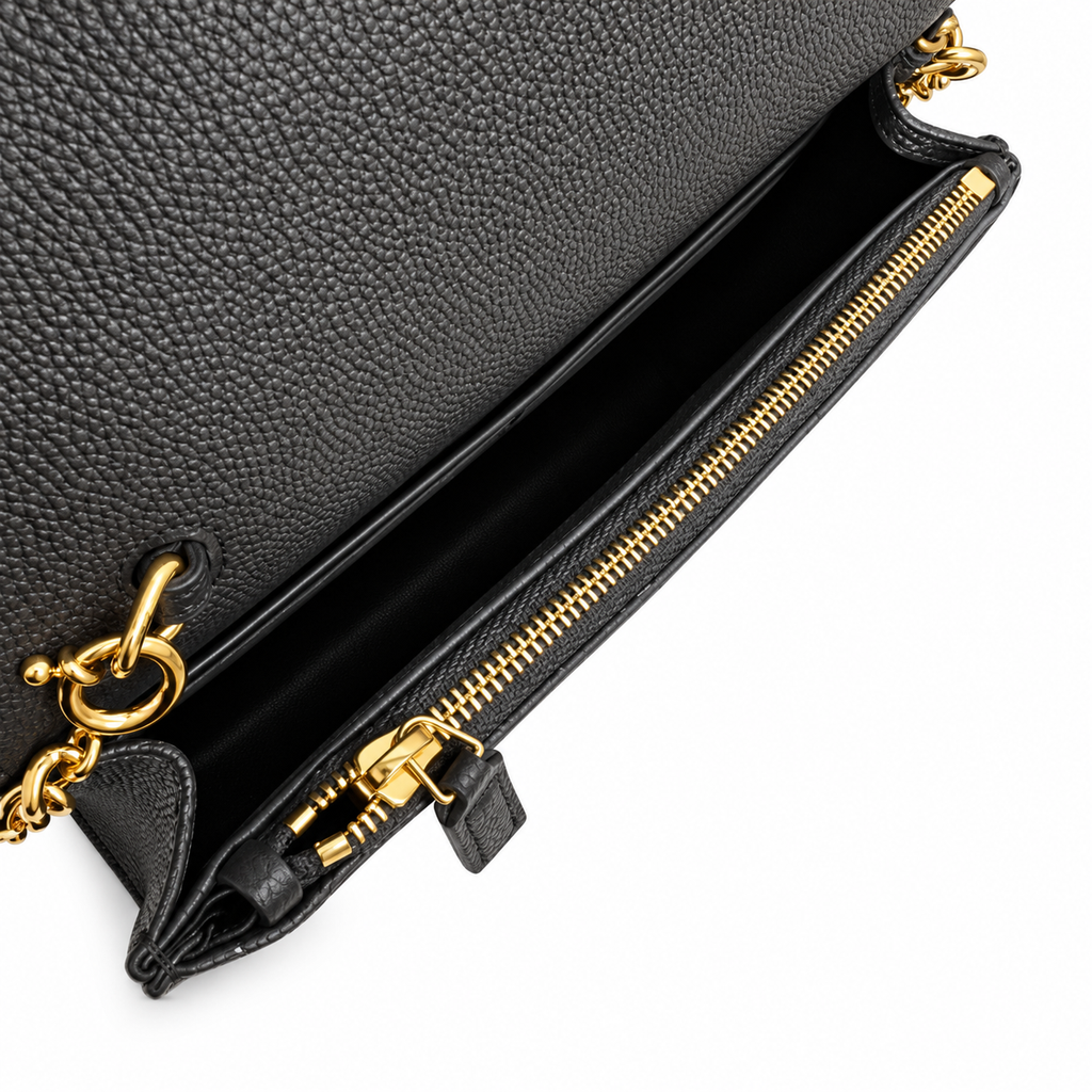YSL Saint Laurent Envelope Chain Wallet in Dark Grey Matelassé Leather