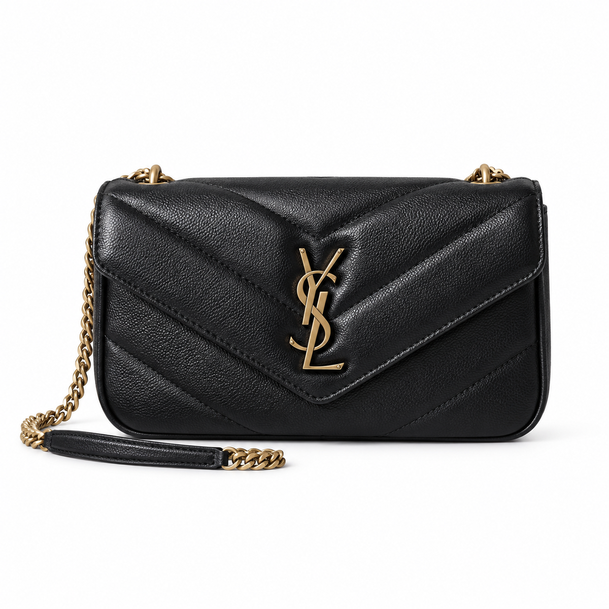 YSL Loulou Small Chain Bag – Black Quilted Leather