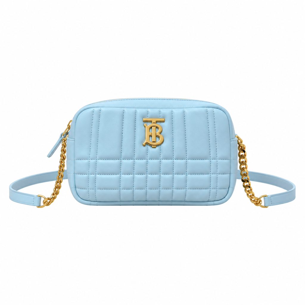 Burberry Sky Blue TB Quilted Camera Bag