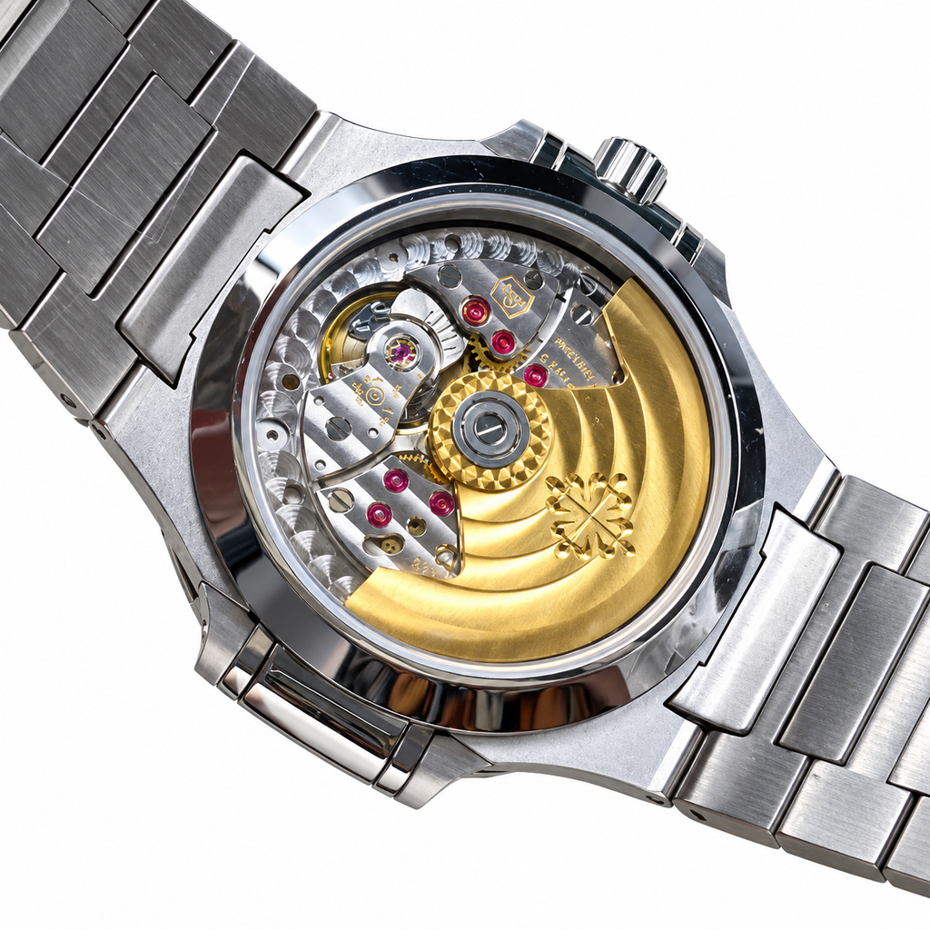 Patek Philippe Nautilus Emerald Baguette Steel Black Dial