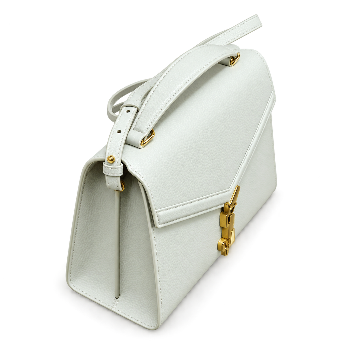 YSL Cassandra Mini Bag – White Smooth Leather