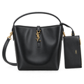 YSL Saint Laurent Suzanne Bucket Bag in Black Smooth Leather