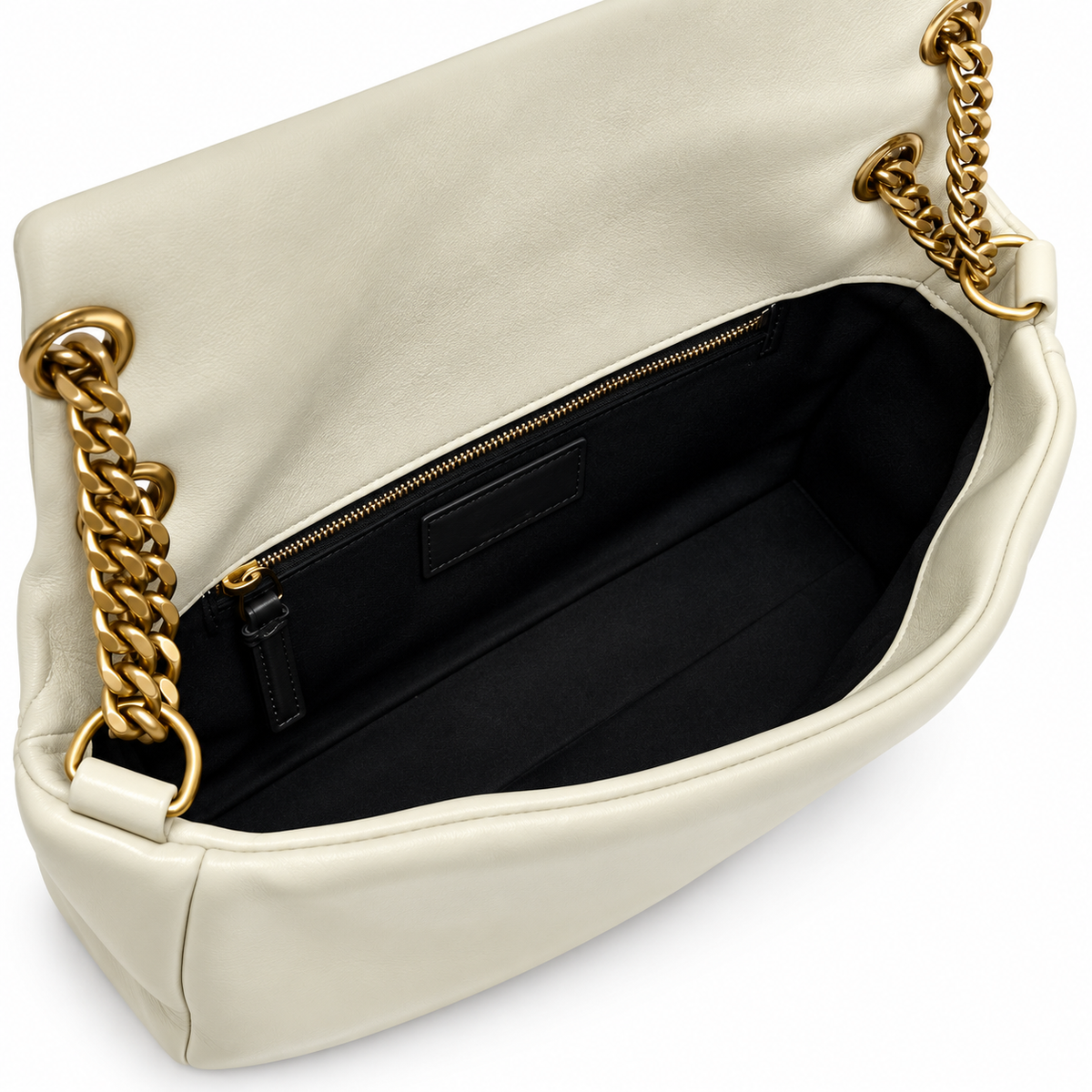 YSL Saint Laurent Calypso Chain Bag in Cream Smooth Leather