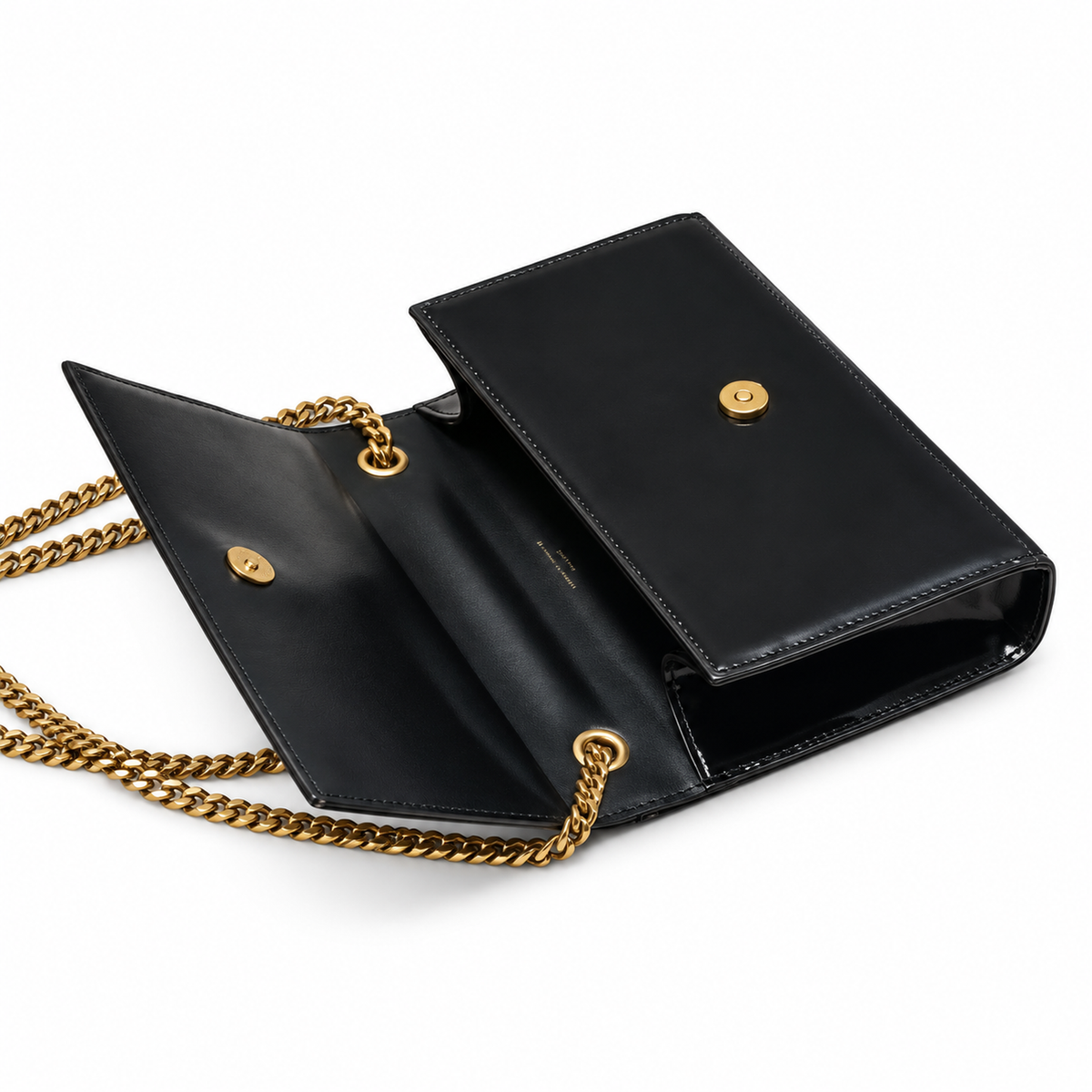 YSL Kate Chain Bag – Black Patent Leather