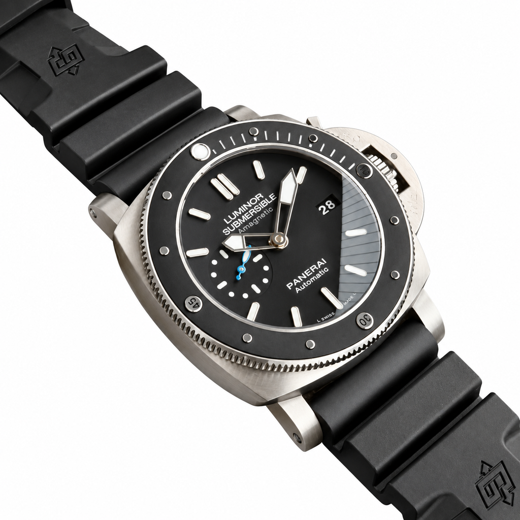 Panerai Submersible Automatic 44mm Men's Steel Watch Green Dial