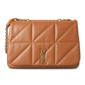 Saint Laurent YSL Jamie quilted chain shoulder bag in caramel calfskin leather with gold hardware