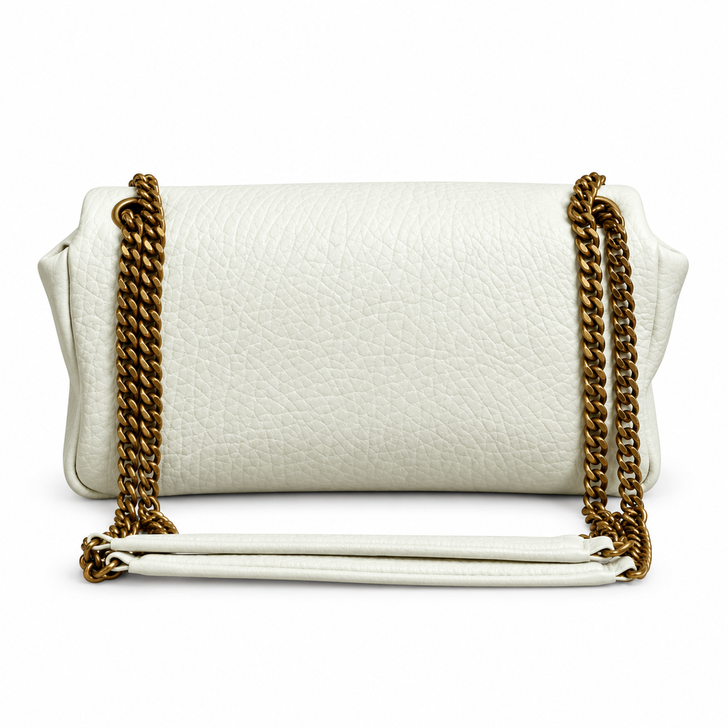 YSL Saint Laurent Gaby Envelope Bag – White