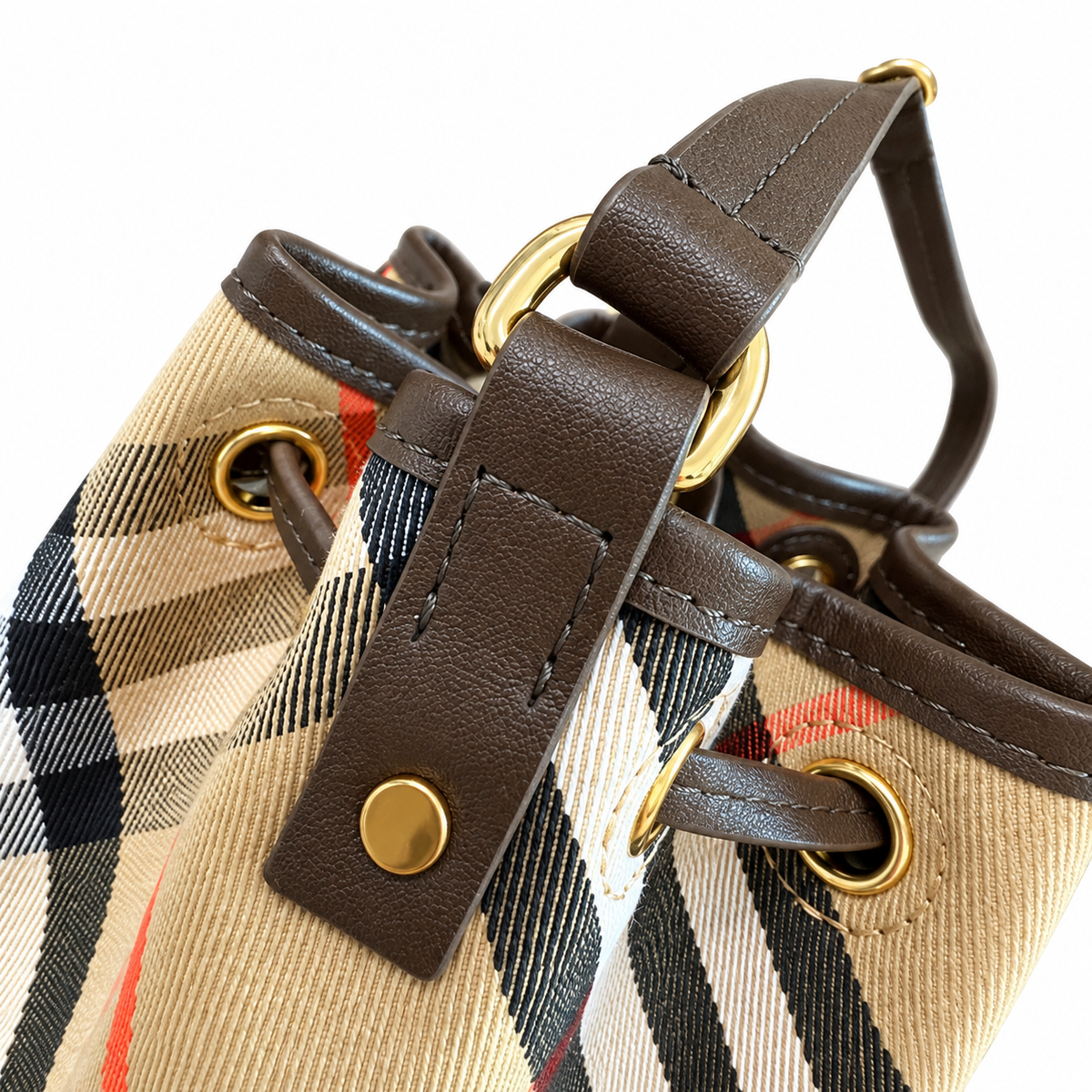 Burberry Heritage Beige Check Bucket Bag