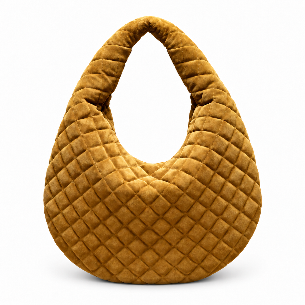 Saint Laurent Quilted Suede Hobo Bag – Mustard