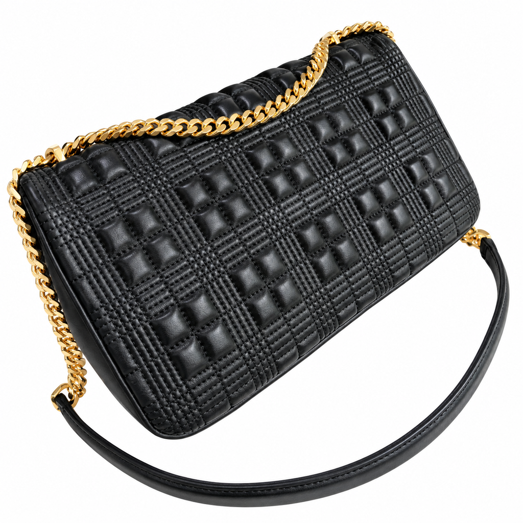 Burberry Midnight Check Quilted Chain Shoulder Bag