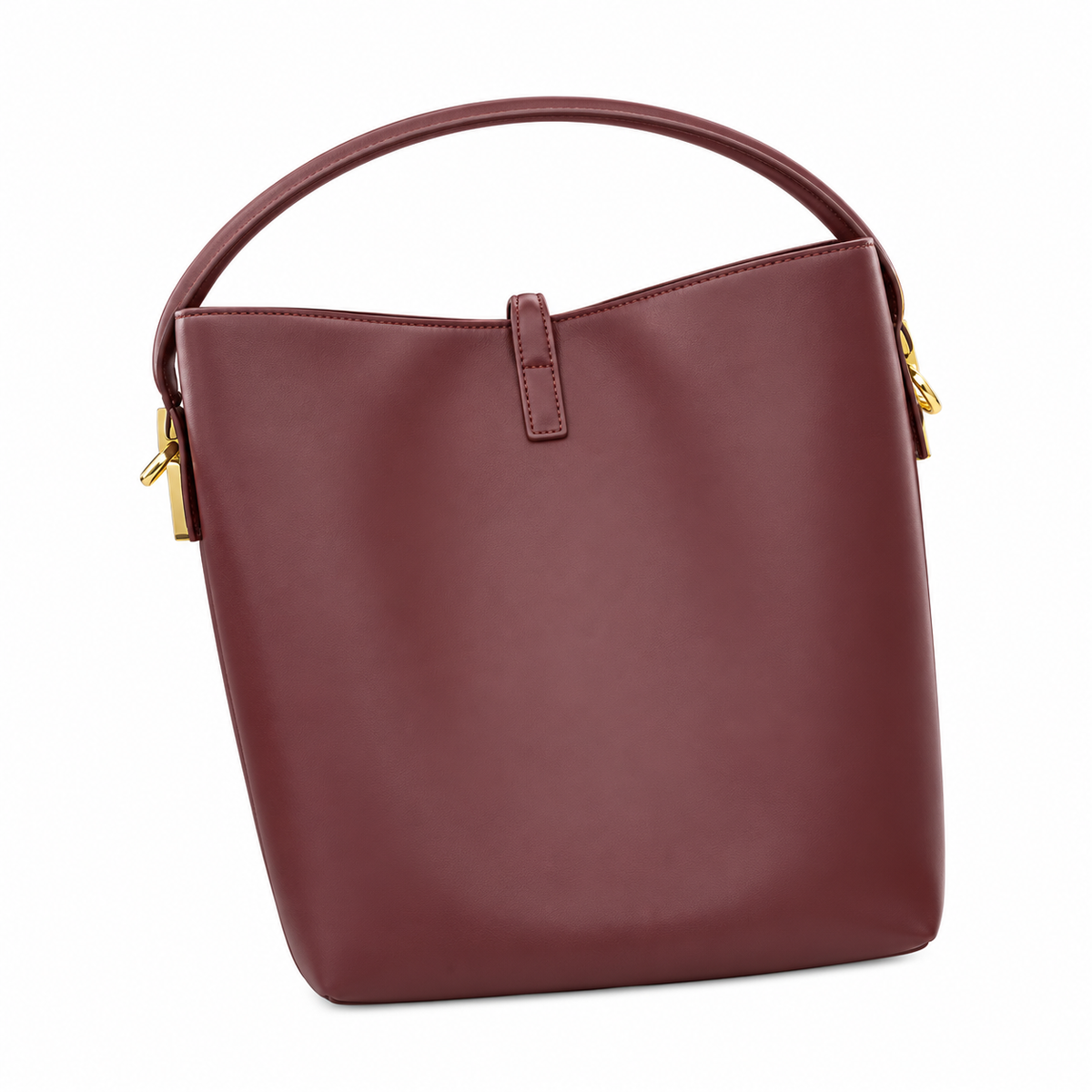 YSL Saint Laurent Le 37 Bucket Bag in Burgundy Smooth Leather