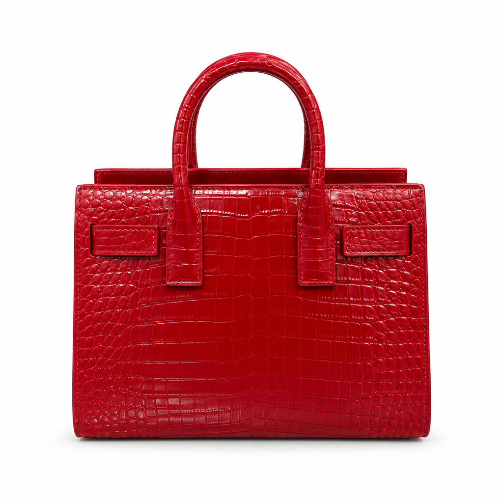 Saint Laurent Sac de Jour Bag – Red Croc Embossed