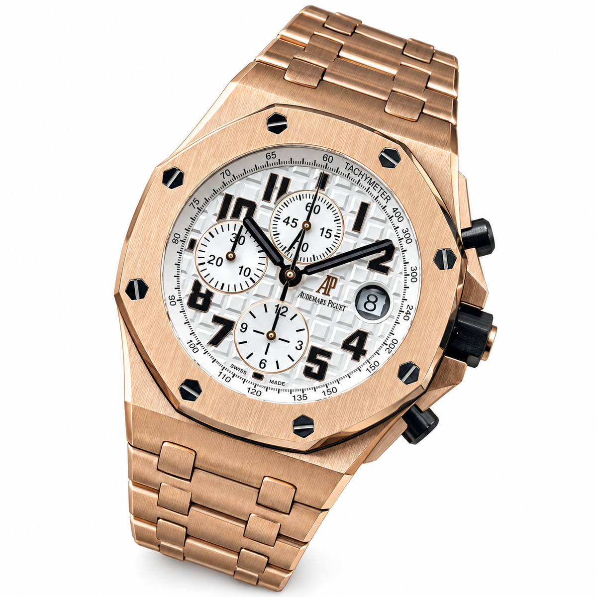 Audemars Piguet Royal Oak Offshore Chronograph Rose Gold White Dial