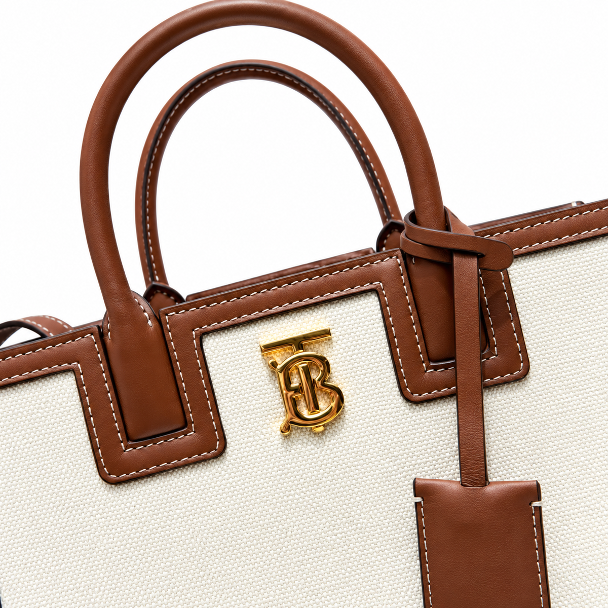 Burberry TB Monogram Cream & Brown Handbag