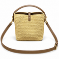 YSL Le 37 Bucket Bag – Natural Raffia & Tan Leather