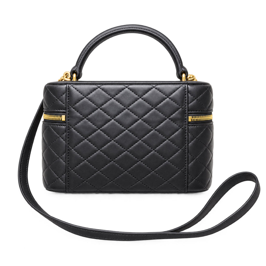 YSL Saint Laurent Quilted Vanity Case Bag Black