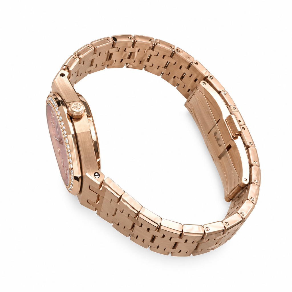 Audemars Piguet Royal Oak Automatic Rose Gold Diamond Bezel Coral Pink