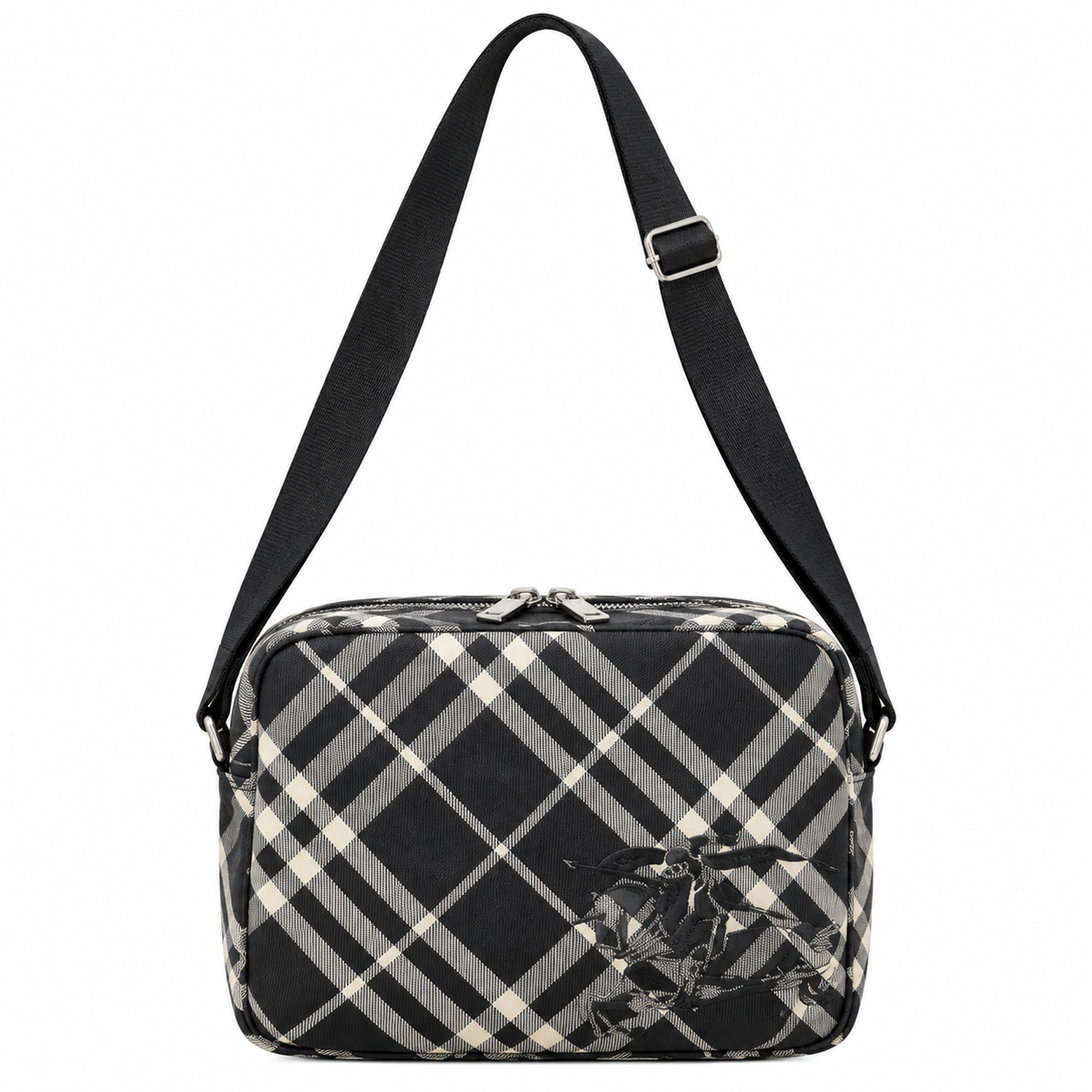 Burberry Heritage Check Crossbody Bag in Black