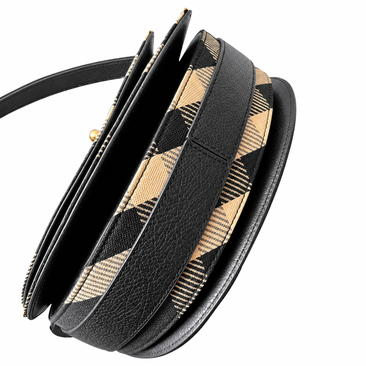 Burberry Heritage Check Saddle Shoulder Bag