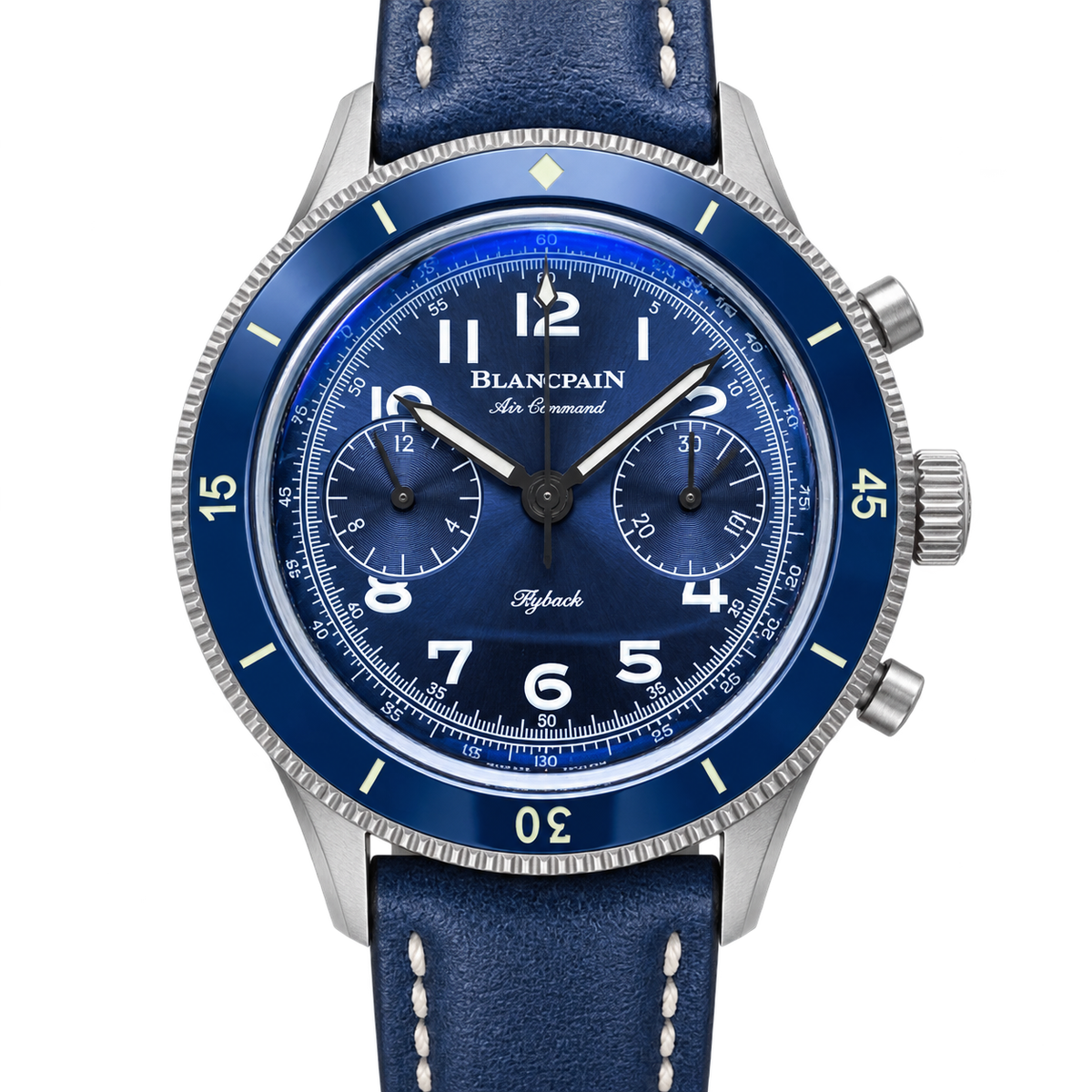 Blancpain Air Command Flyback Chronograph Steel Blue Dial Watch