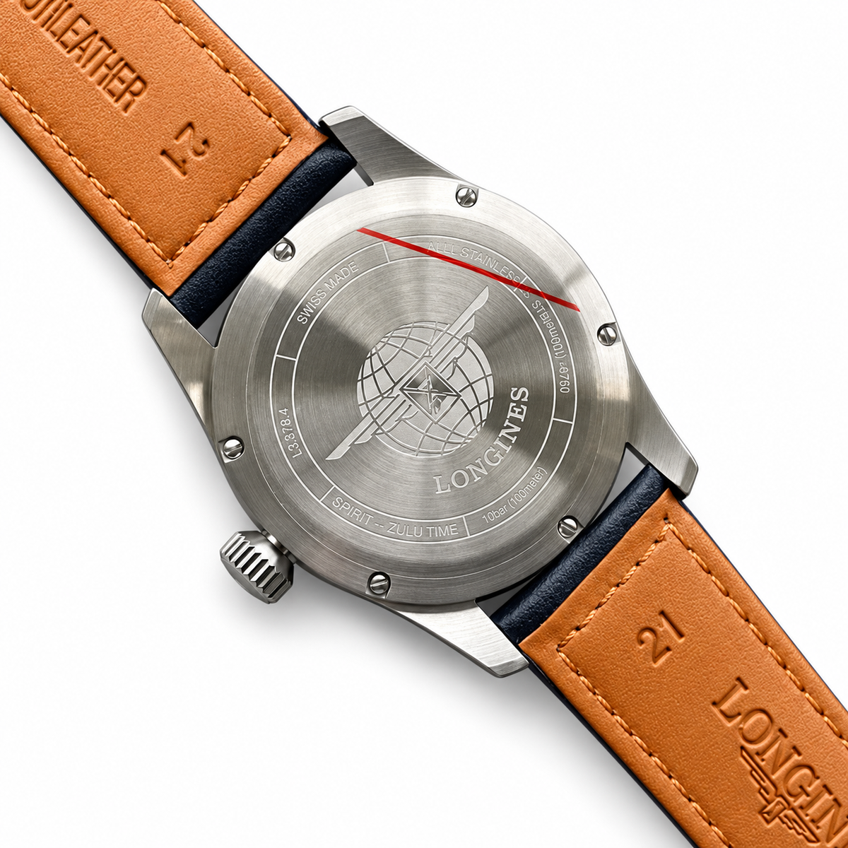 Longines Spirit Blue Dial Navy Leather Automatic Chronometer Watch