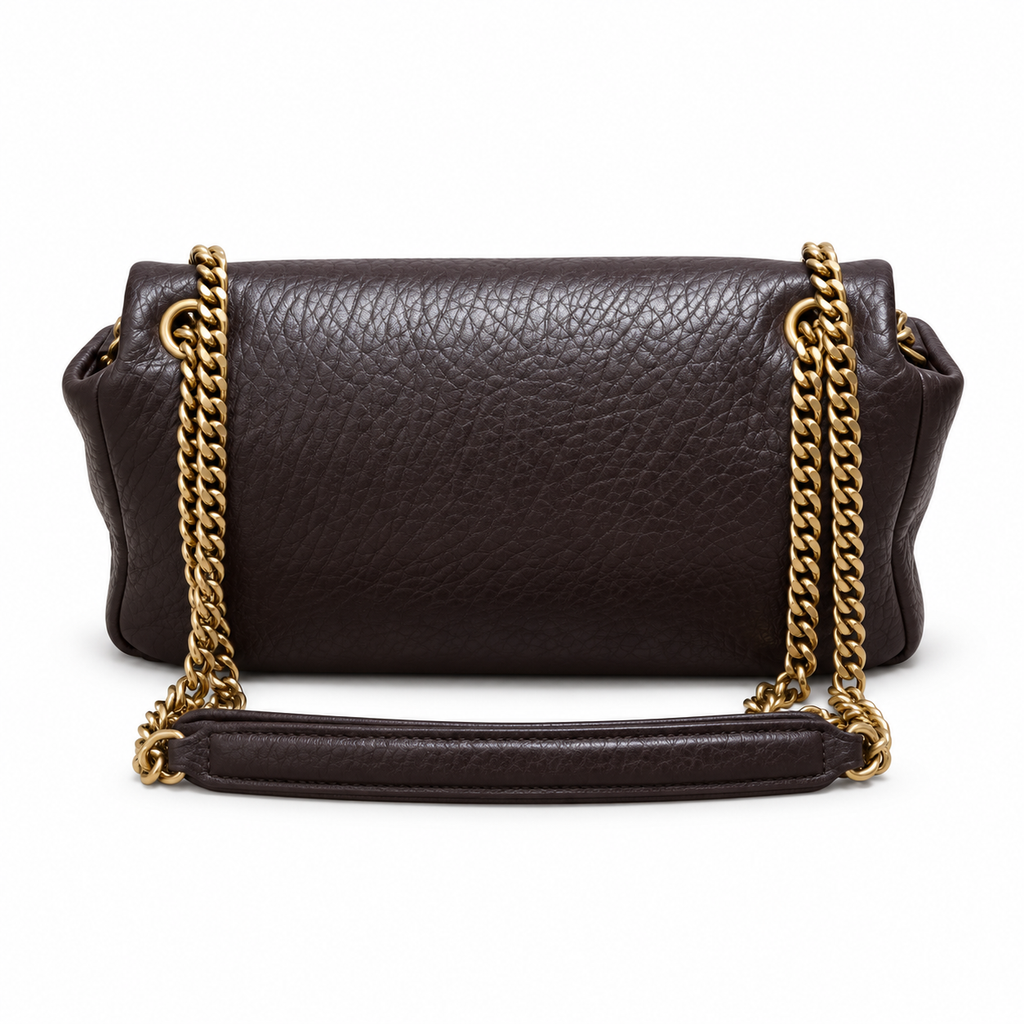 YSL Saint Laurent Envelope Chain Bag Dark Brown