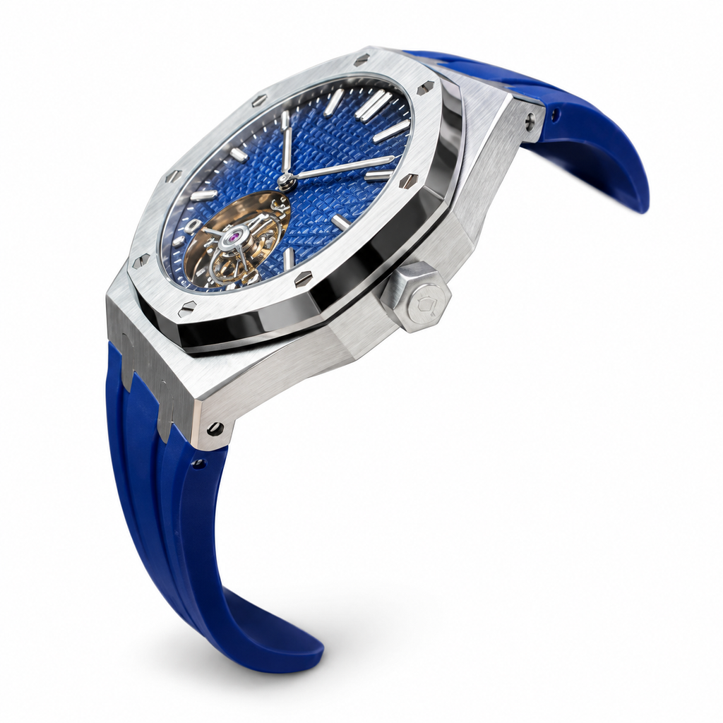 Audemars Piguet Royal Oak Tourbillon Steel Blue Dial Rubber
