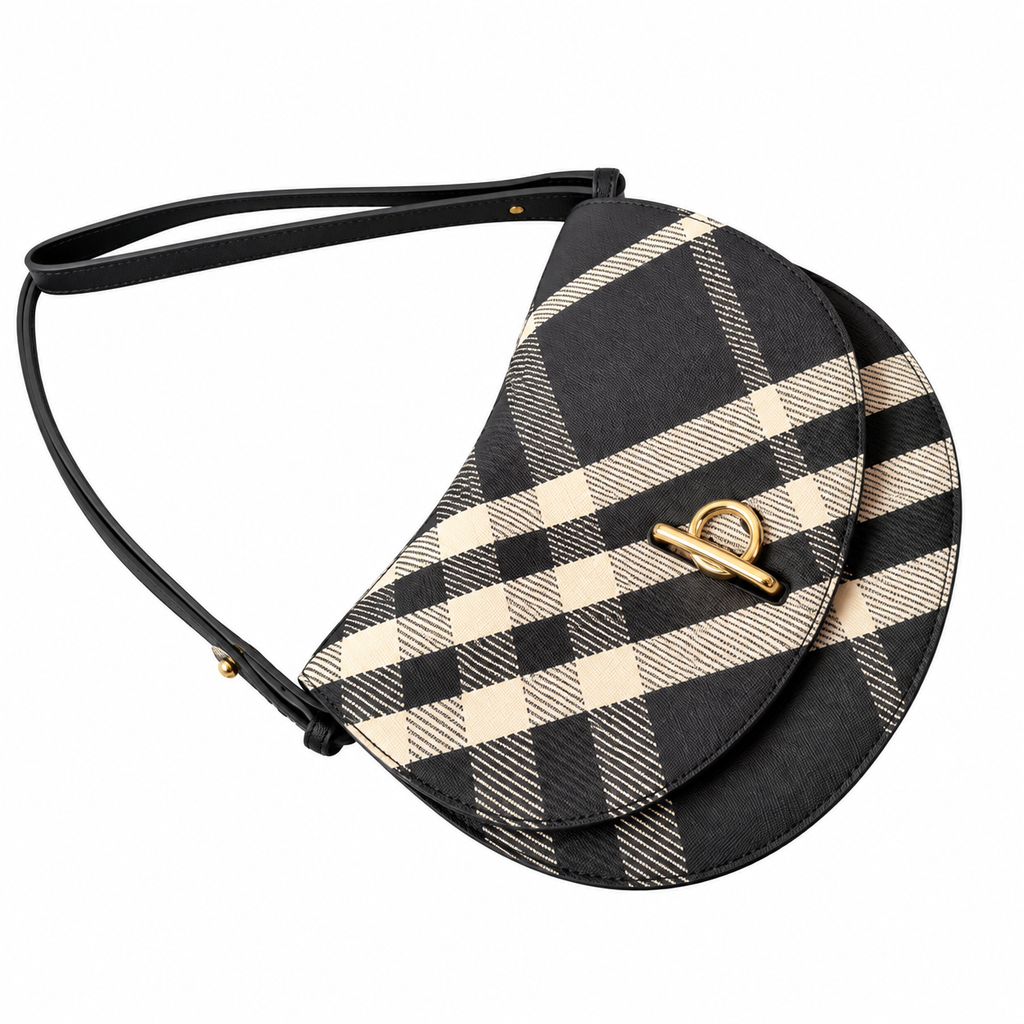 Burberry Heritage Check Saddle Shoulder Bag