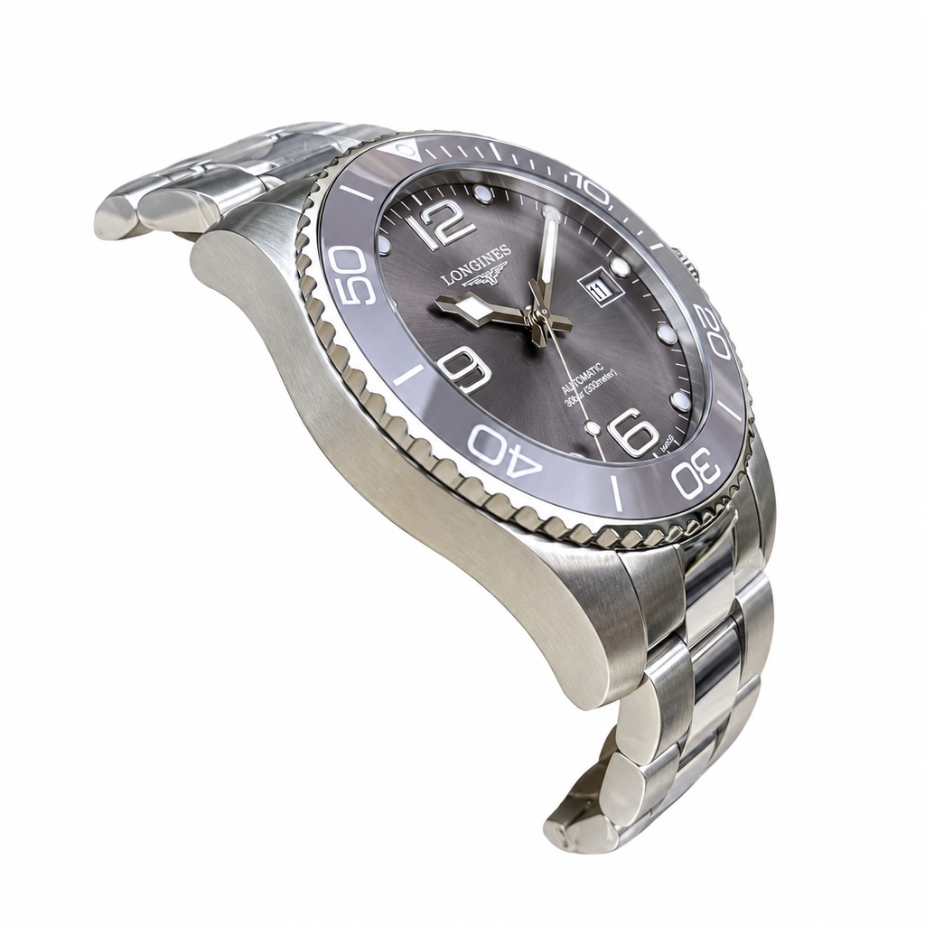 Longines HydroConquest Grey Dial Ceramic Bezel Steel Dive Watch