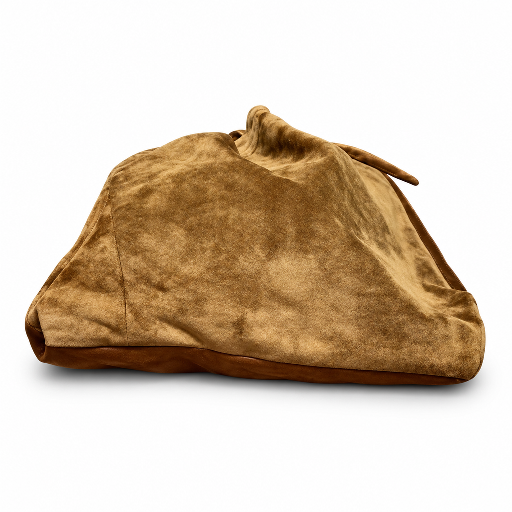 YSL Saint Laurent Squchy Hobo Bag in Camel Suede