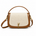 Saint Laurent Solferino Bag – Canvas & Tan Leather