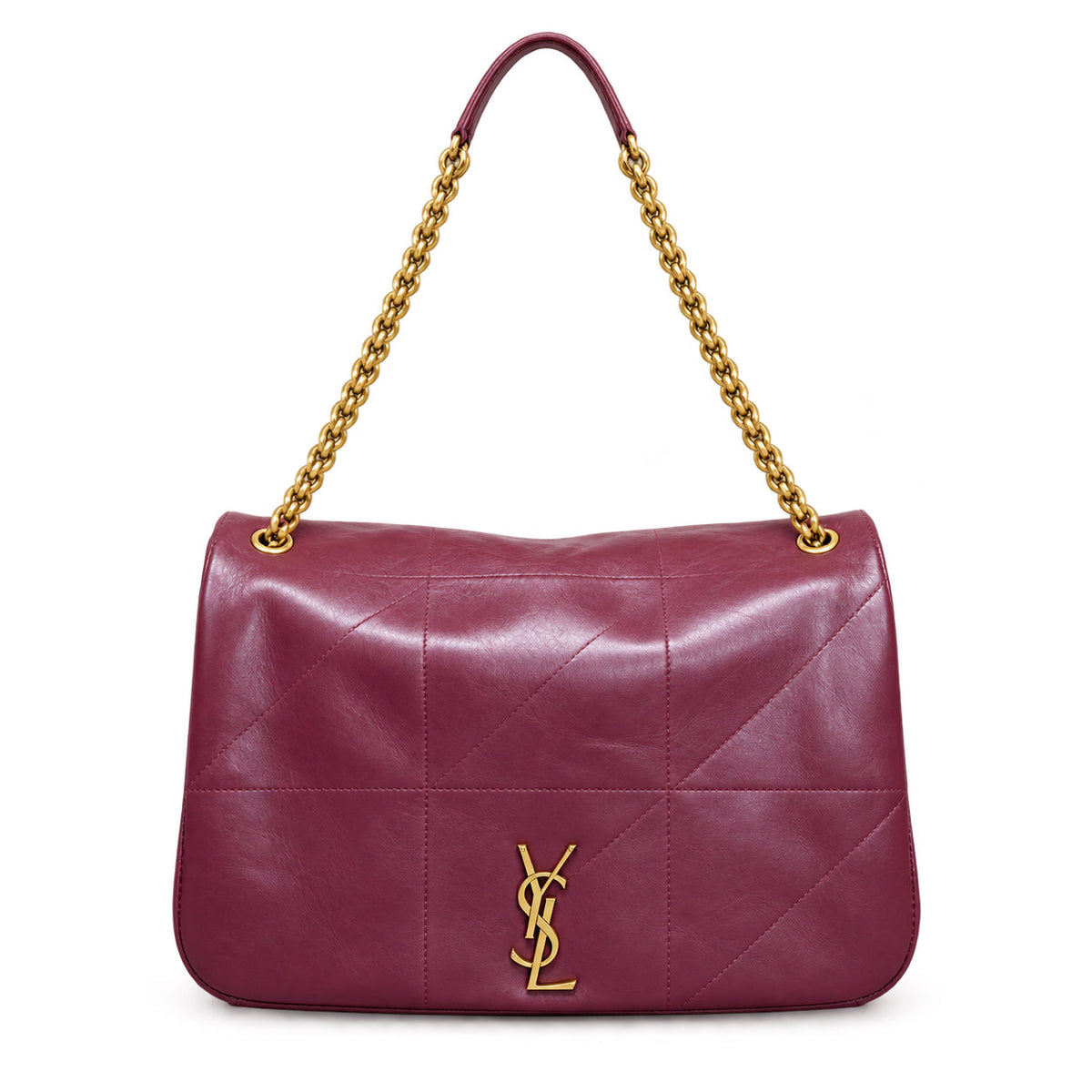 YSL Saint Laurent Jamie Large Quilted Chain Bag Burgundy