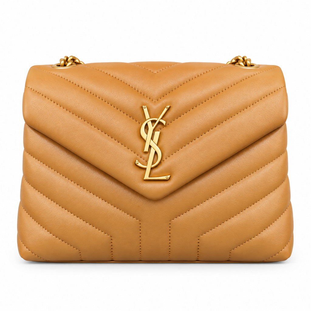 Saint Laurent Loulou Small Chain Bag in Natural