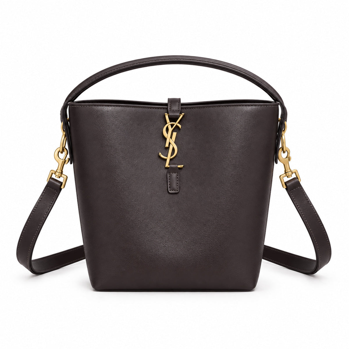 YSL Le 37 Bucket Bag – Dark Brown Smooth Leather
