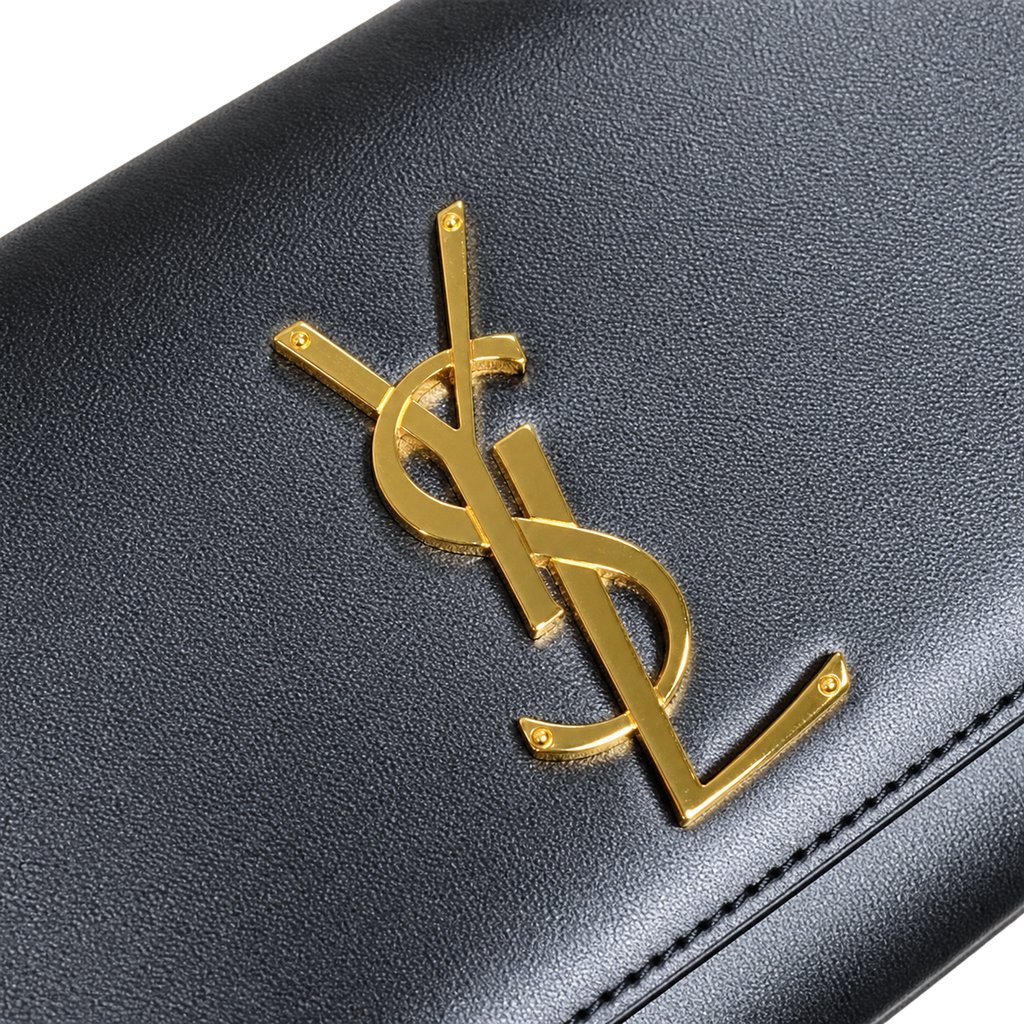 Saint Laurent Cassandre Clutch – Black Leather