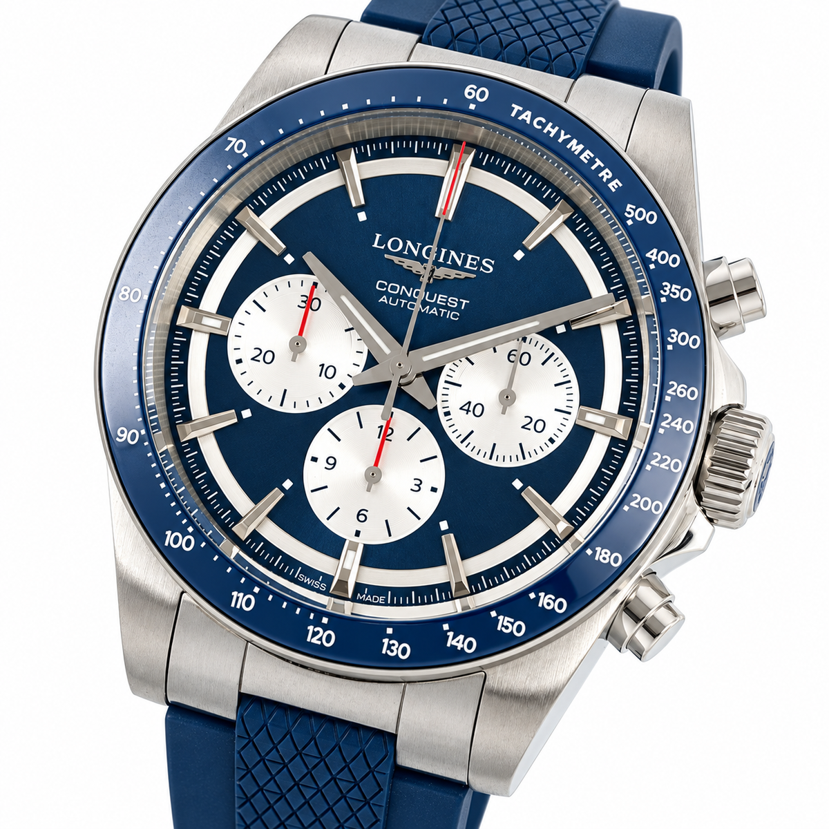 Longines Conquest Automatic Chronograph Blue Dial Blue Bezel