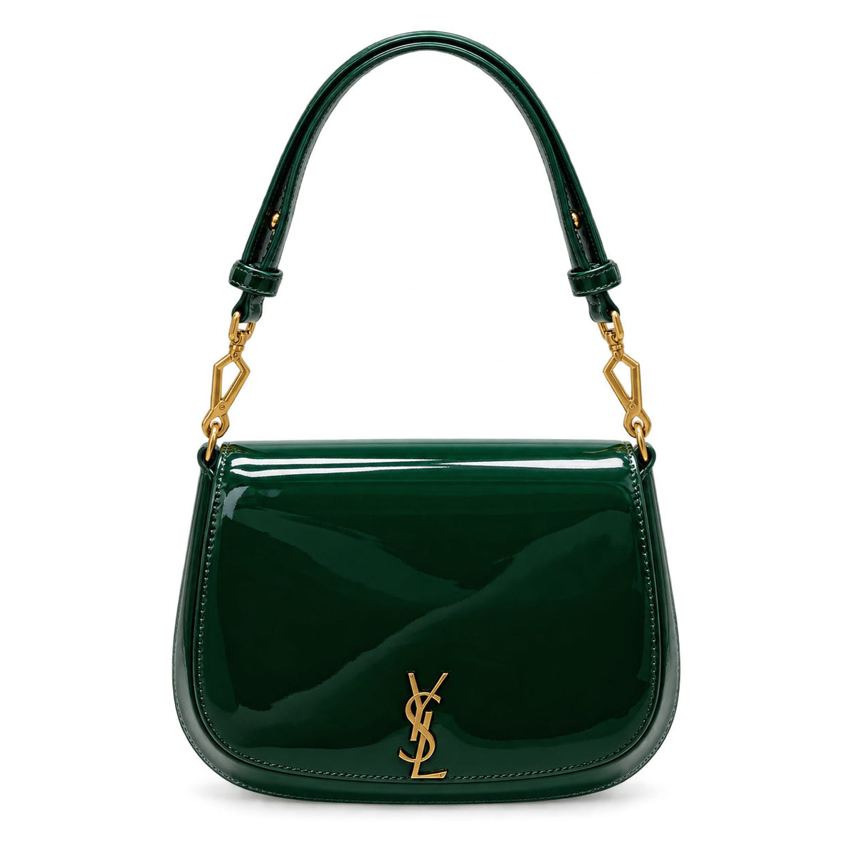Saint Laurent Voltaire Shoulder Bag in Forest Green Patent Leather