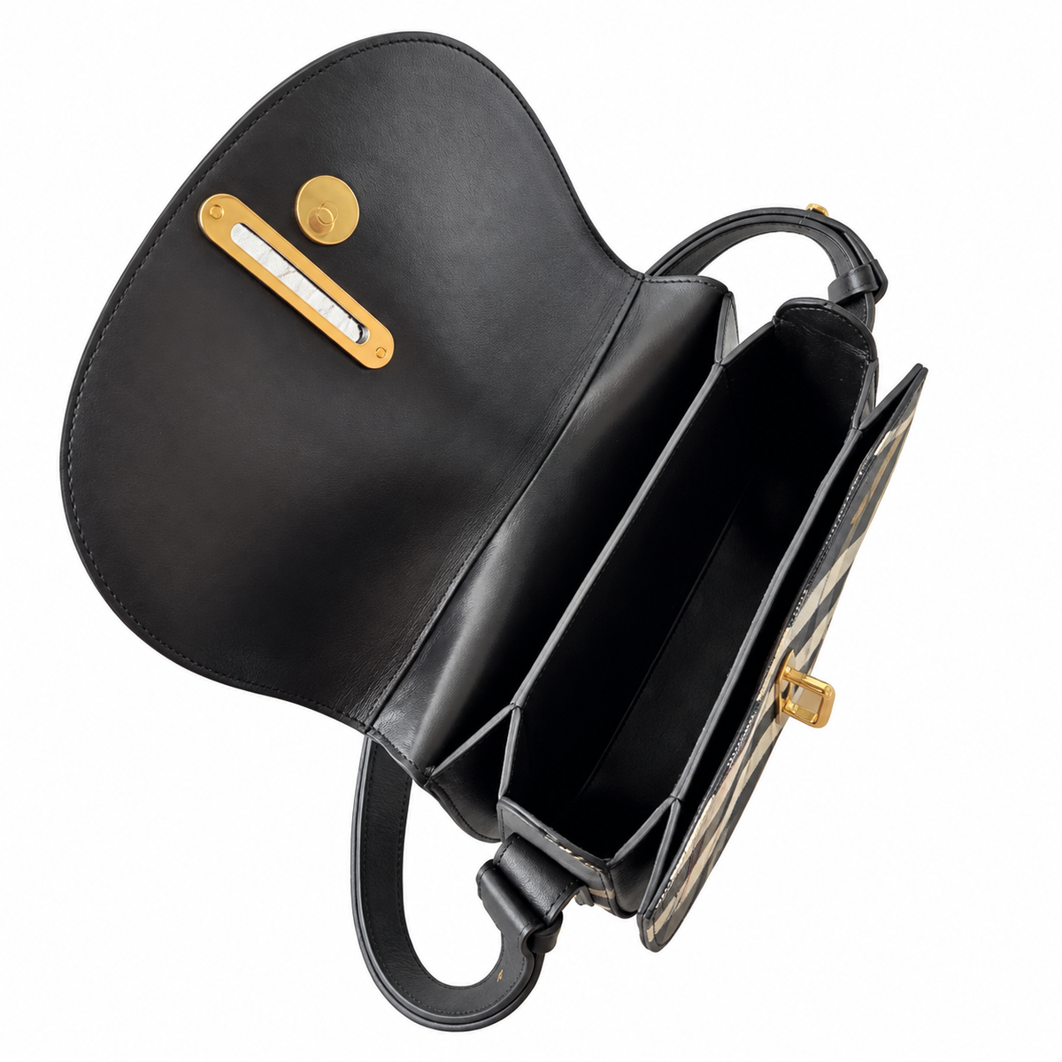 Burberry Heritage Check Saddle Shoulder Bag