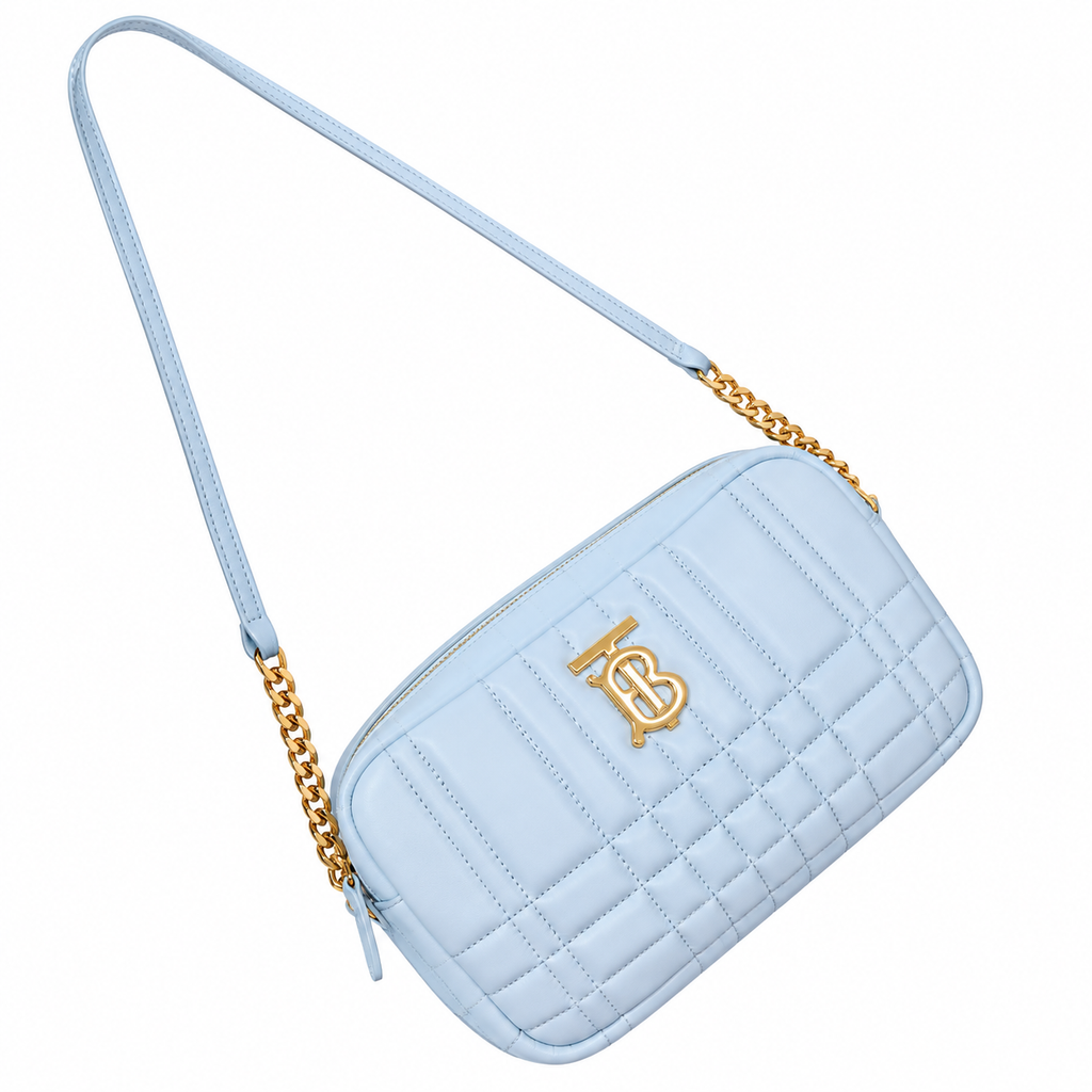 Burberry Sky Blue TB Quilted Camera Bag