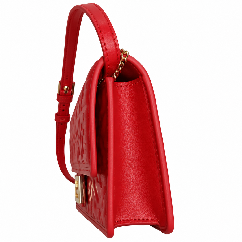 Fendi FF Small Shoulder Bag – Jacquard Canvas & Leather Trim, Flap Closure, 21cm