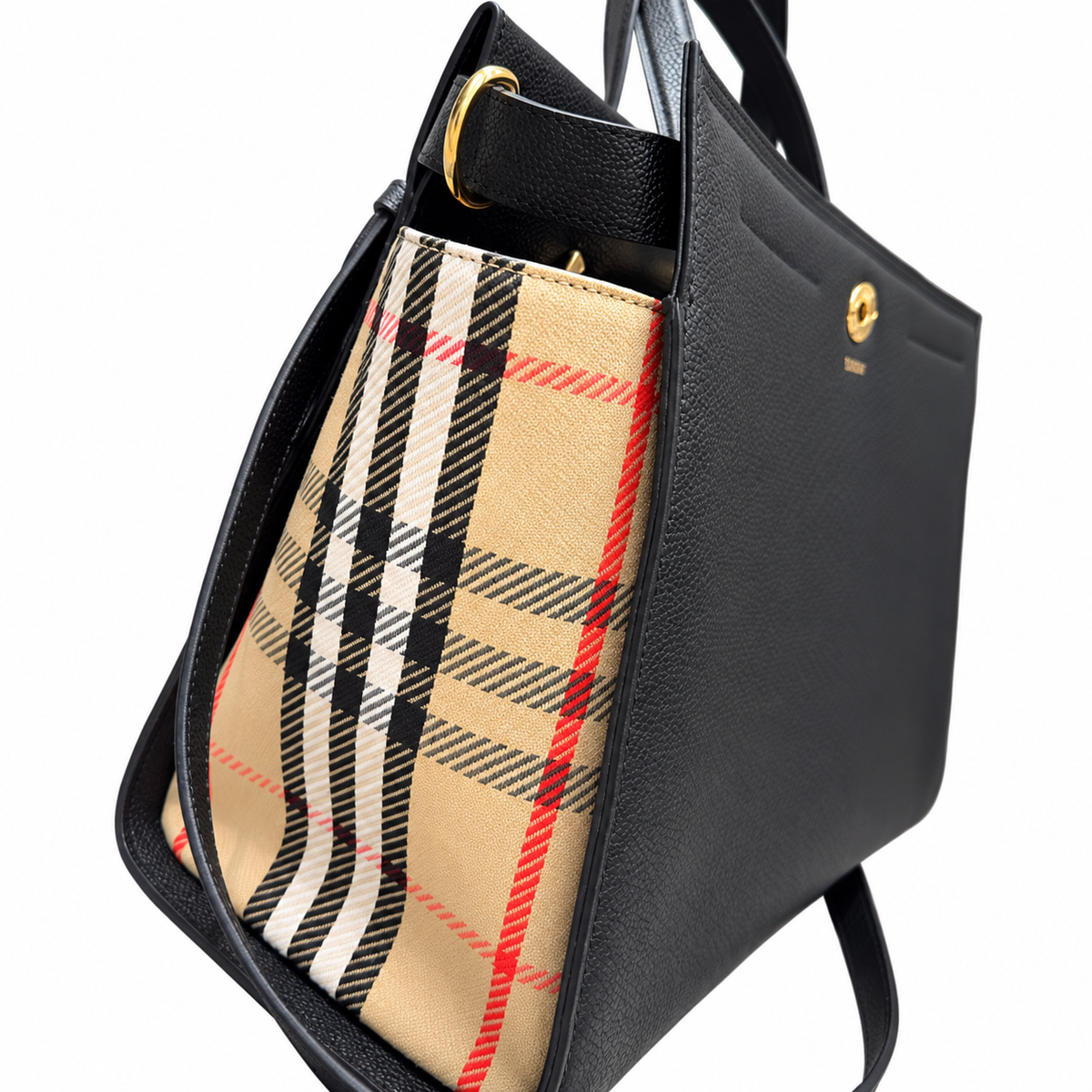 Burberry Heritage Check Black Top Handle Bag