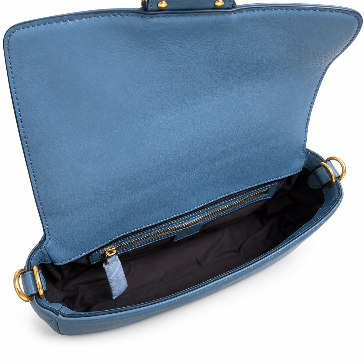 Fendi FF Elongated Shoulder Bag – Jacquard Canvas & Leather Trim, Flap Closure, 27cm