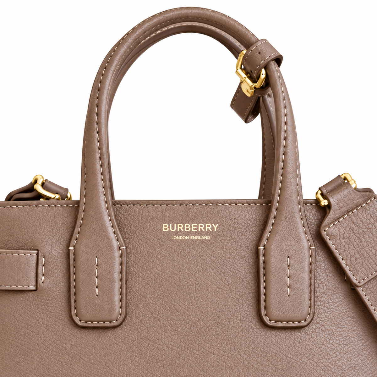Burberry Taupe Elegance Top Handle Bag