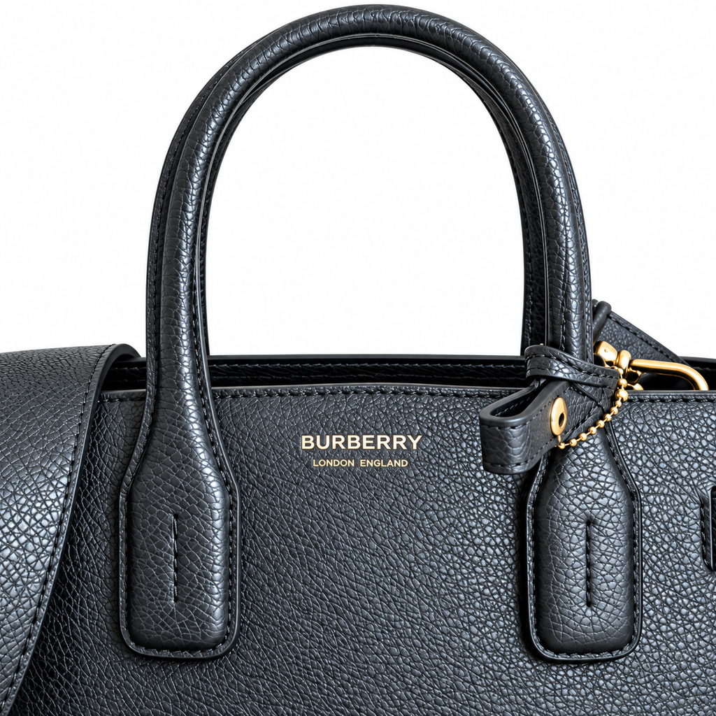 Burberry Midnight Check Panel Top Handle Bag